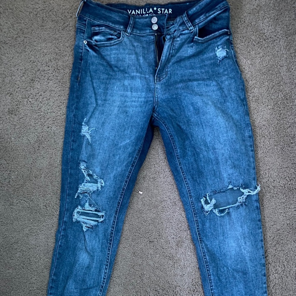 ripped blue jeans